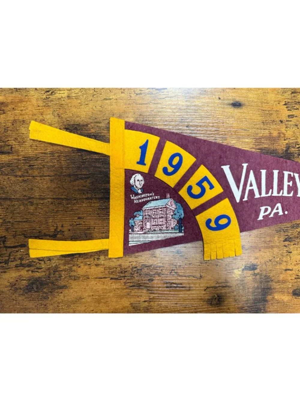 Vintage 1959 Valley Forge, Pennsylvania pennant